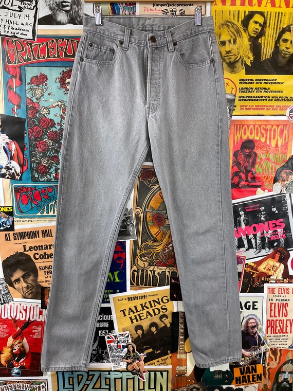 Vintage 80s-90s Faded Gray Levi's 501s USA Denim … - image 10
