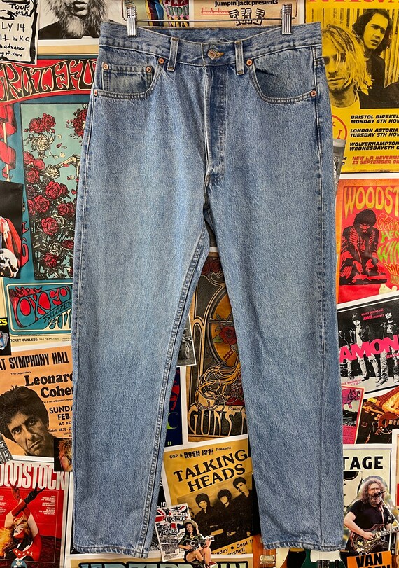 Vintage 90s Medium Wash Blue USA Levi's 501s Deni… - image 10