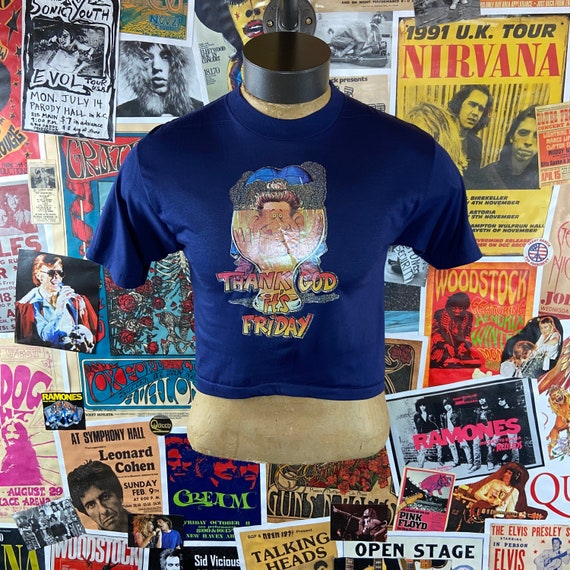 Vintage 1980s Navy Blue 'thank God It's 
