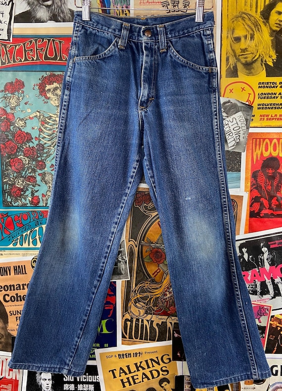 Jean Bootcut Pour Garçon 7 Ans - Taille 24, Délavé Bleu Foncé, Occasion En Très Bon état (Denim & Co.)