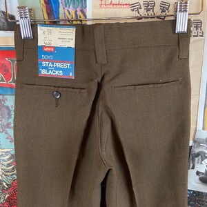 Vintage Kids Boys 1970s Brown Levi's STA-Prest Trousers Pants Size 5/6, Retro Kids Levis USA Slacks, 70s Kids USA Deadstock Clothing image 6