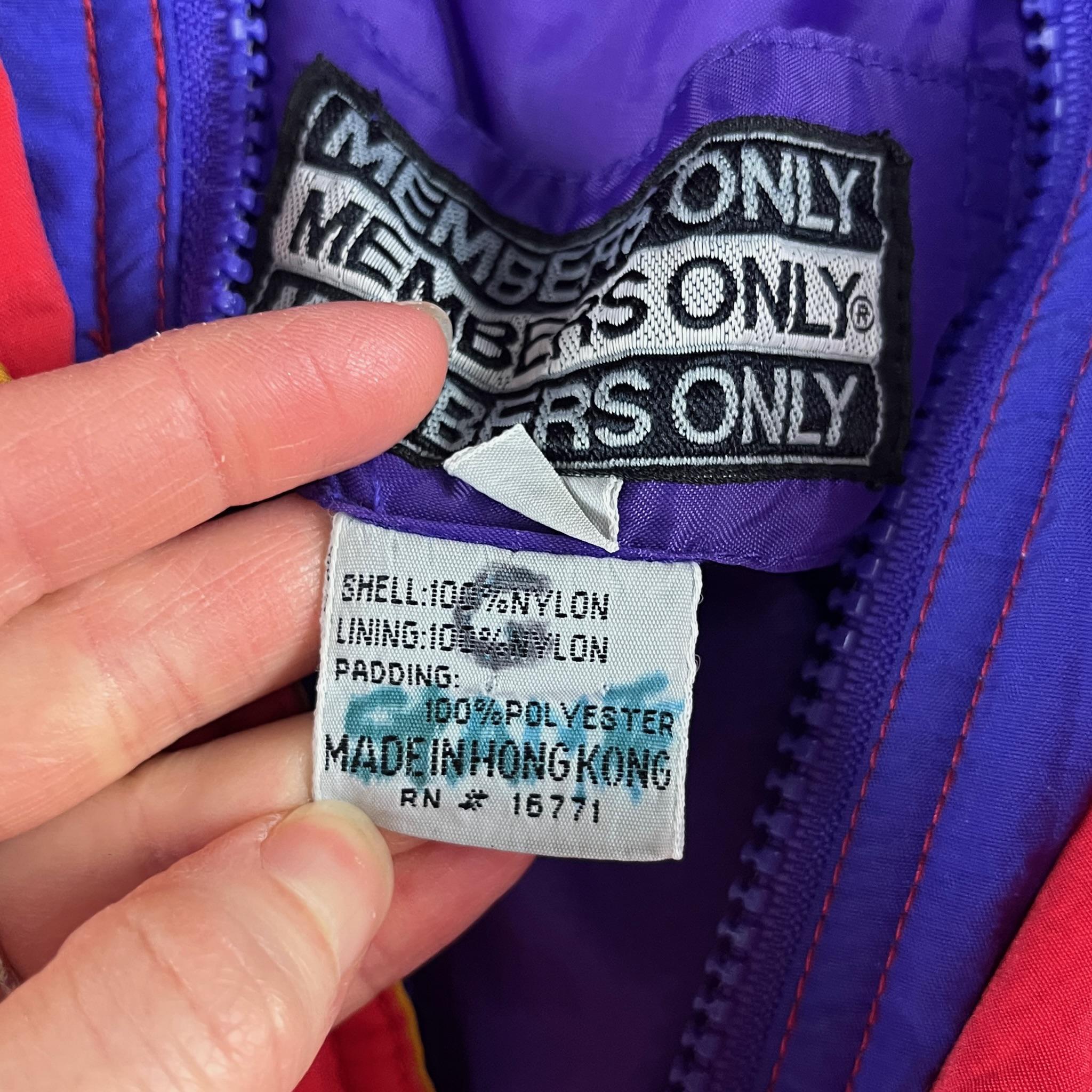 Vintage Kids 90s Colorblock Members Only Zip up Hooded Nylon