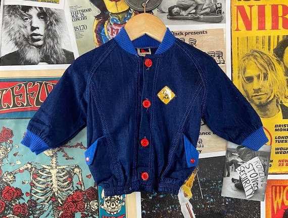 Vintage Baby Kids 80s Blue Primary Colors Carter'… - image 1