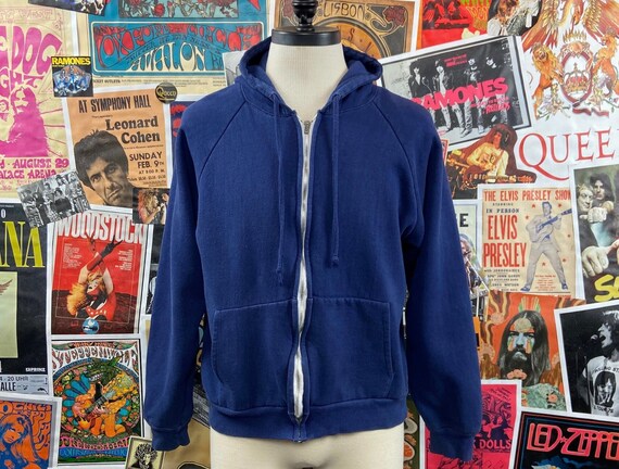 Vintage Men's Hoodie - Navy - L