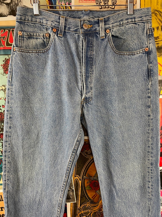 Vintage 90s Medium Wash Blue USA Levi's 501s Deni… - image 2