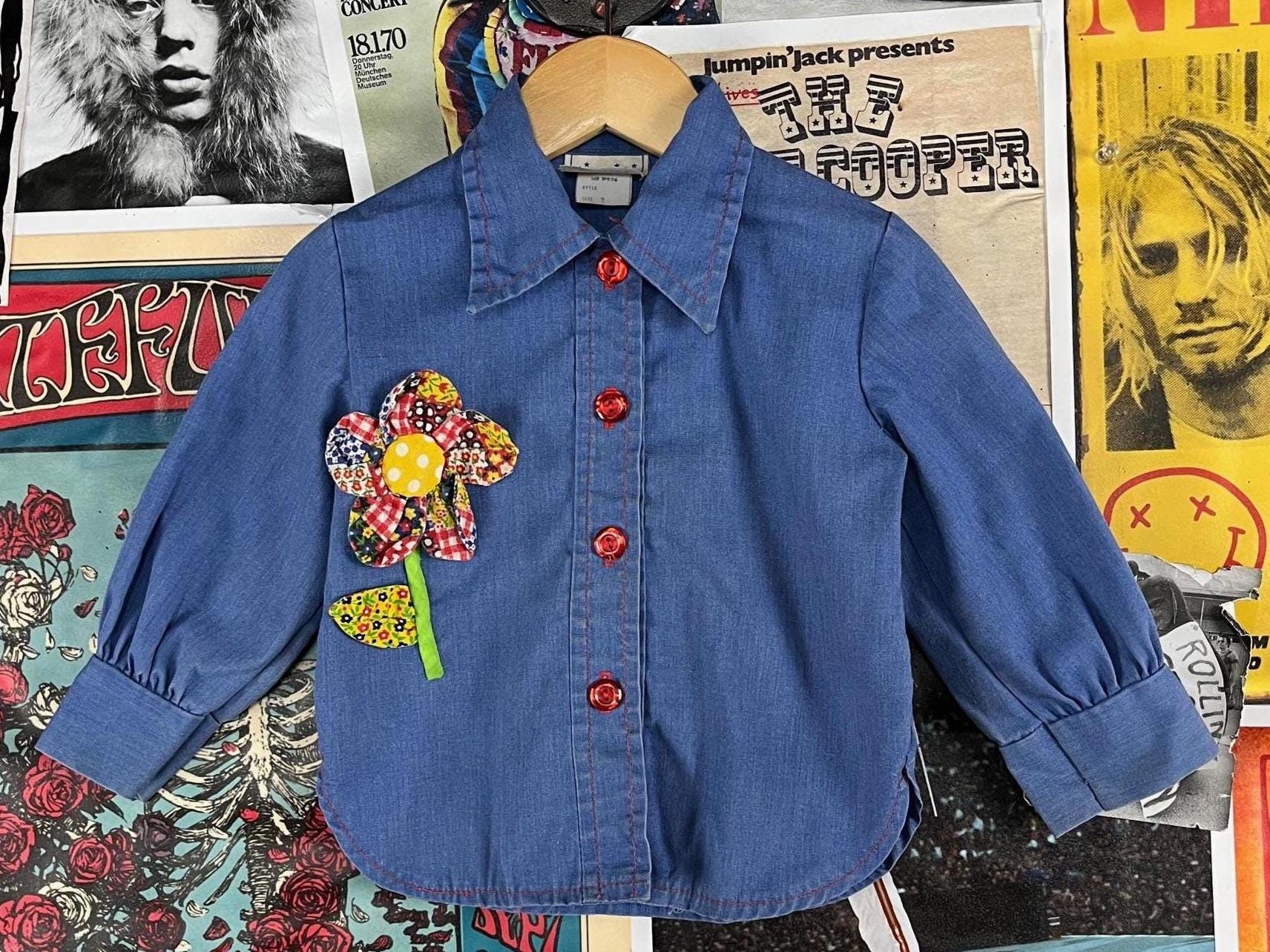 トップス 70's Stitching Shambray Western Shirts Vintage 70s western chambray - Gem