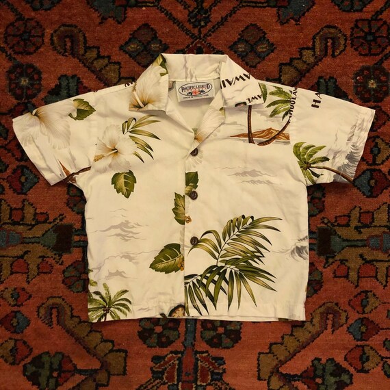 Vintage 1980/90s Boys Kids Hawaiian Tiki Button Do