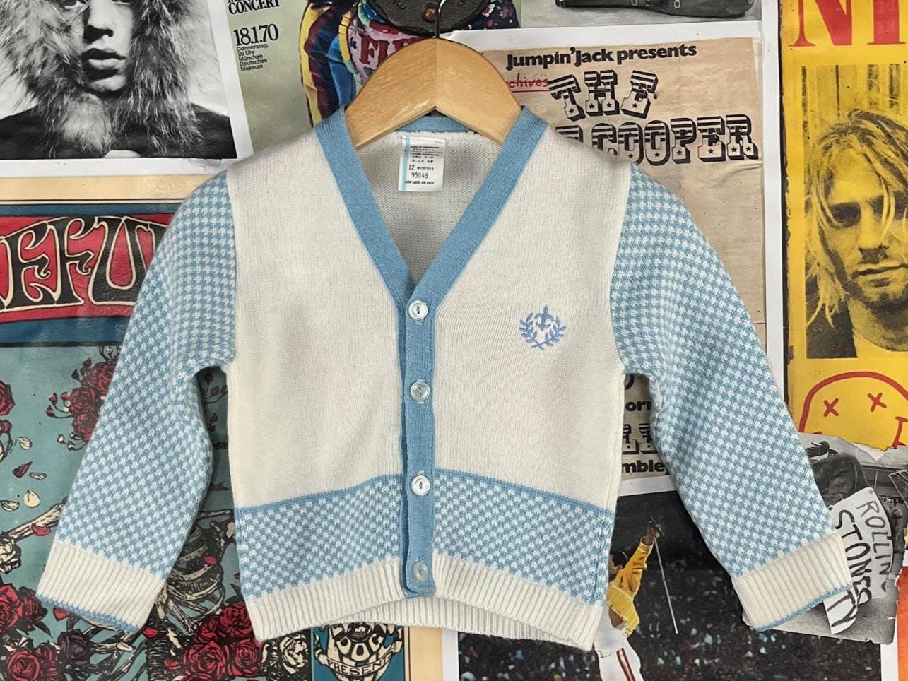 70s Acrylic Cardigan - Etsy