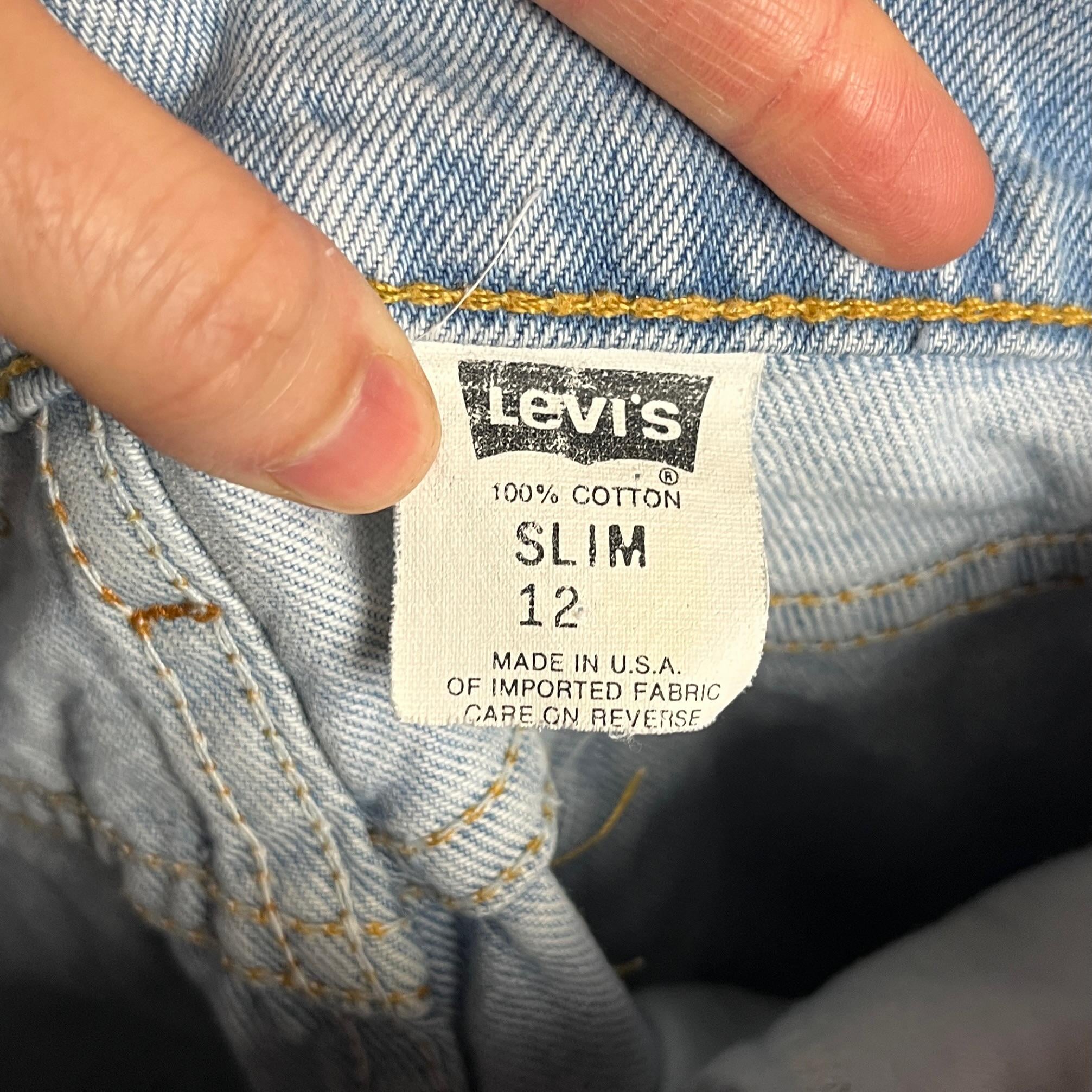 Vintage Kids 90s Light Wash Levi's 554 Orange Tab Denim Jeans Size