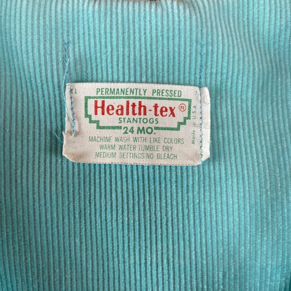 Vintage Baby Kids 70s Pastel Light Teal Blue Heal… - image 6