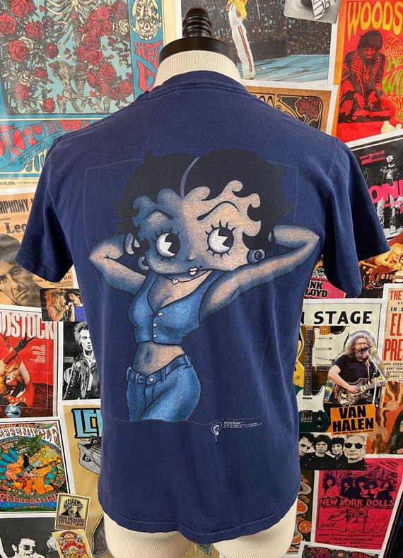 Vintage 90s Blue Sexy Betty Boop Boop Wear Tommy … - image 2
