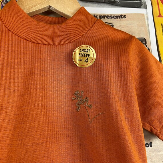 Vintage Toddler Kids Boys 60s-70s Plain Orange Fr… - image 3