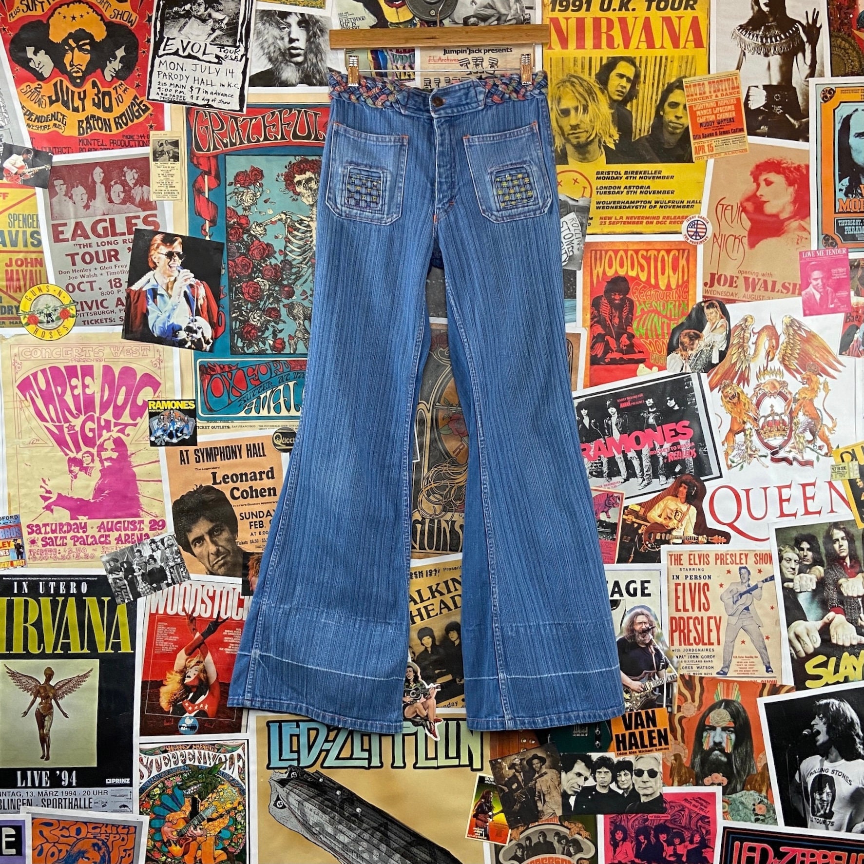 1970s outer vimits Bell bottom zip-