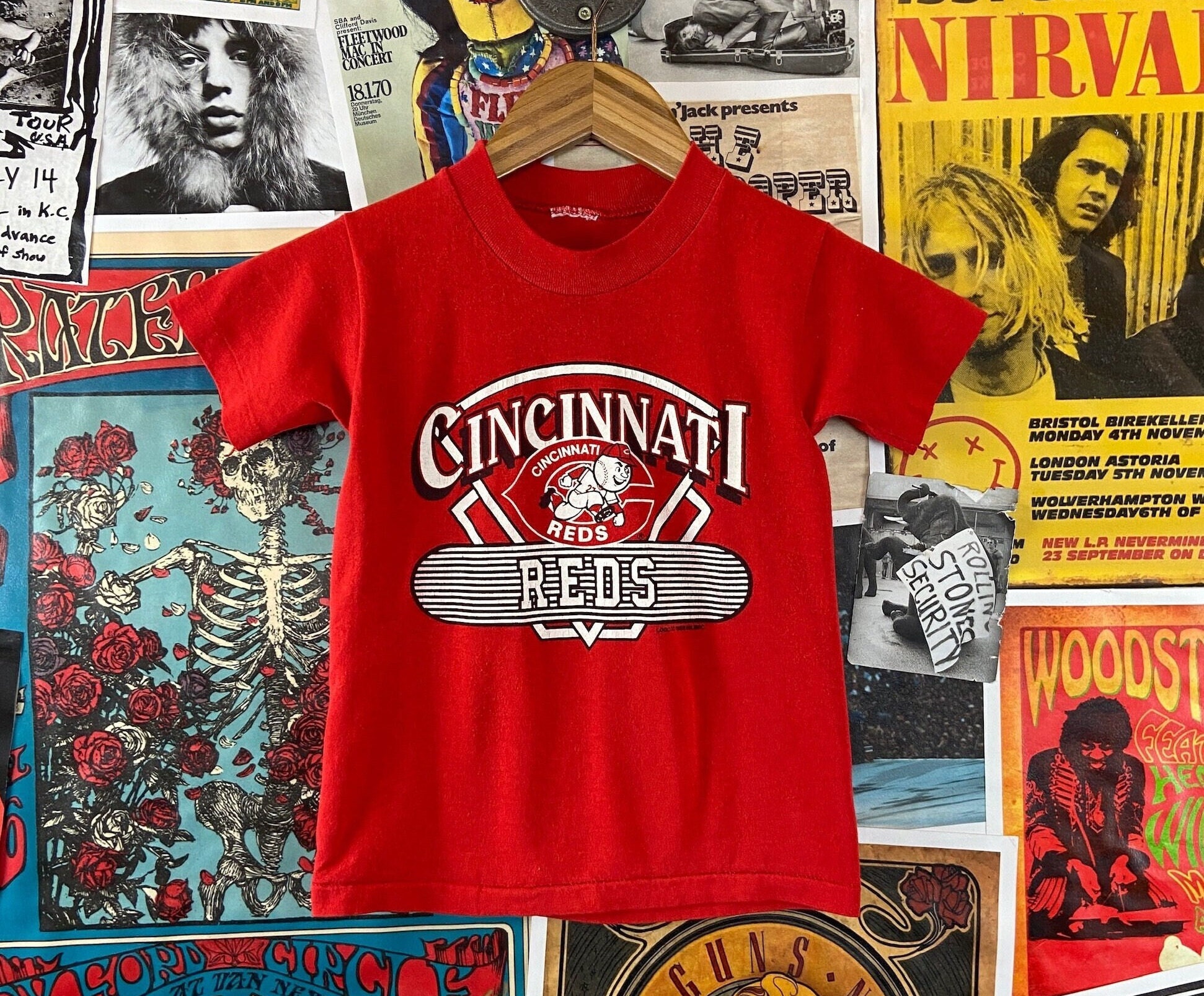 80s Kids Vintage Cincinnati Reds MLB Baseball Graphic Tshirt -  Denmark