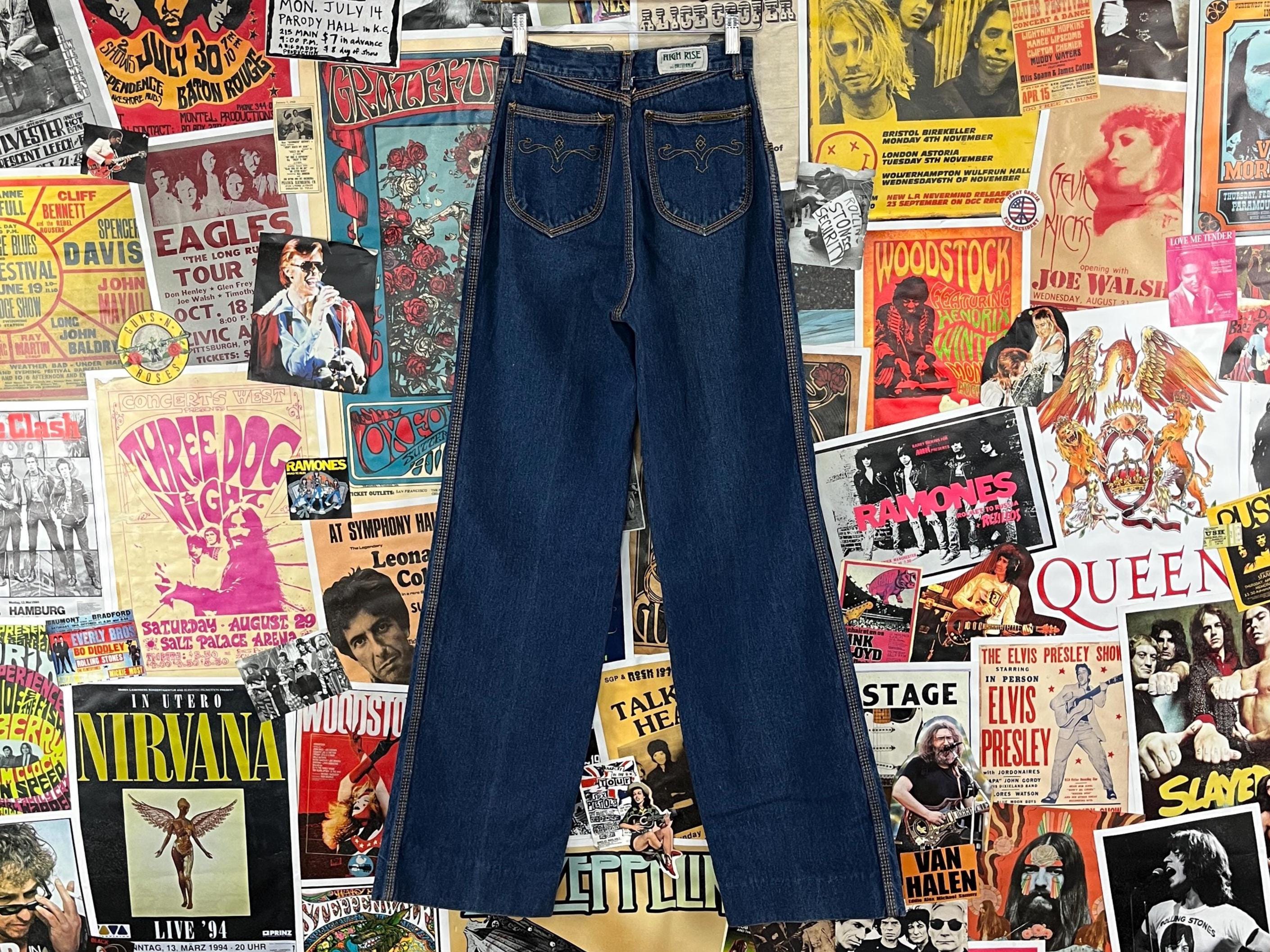 Vintage Women's 70s-80s High Rise Brittania Straight Wide