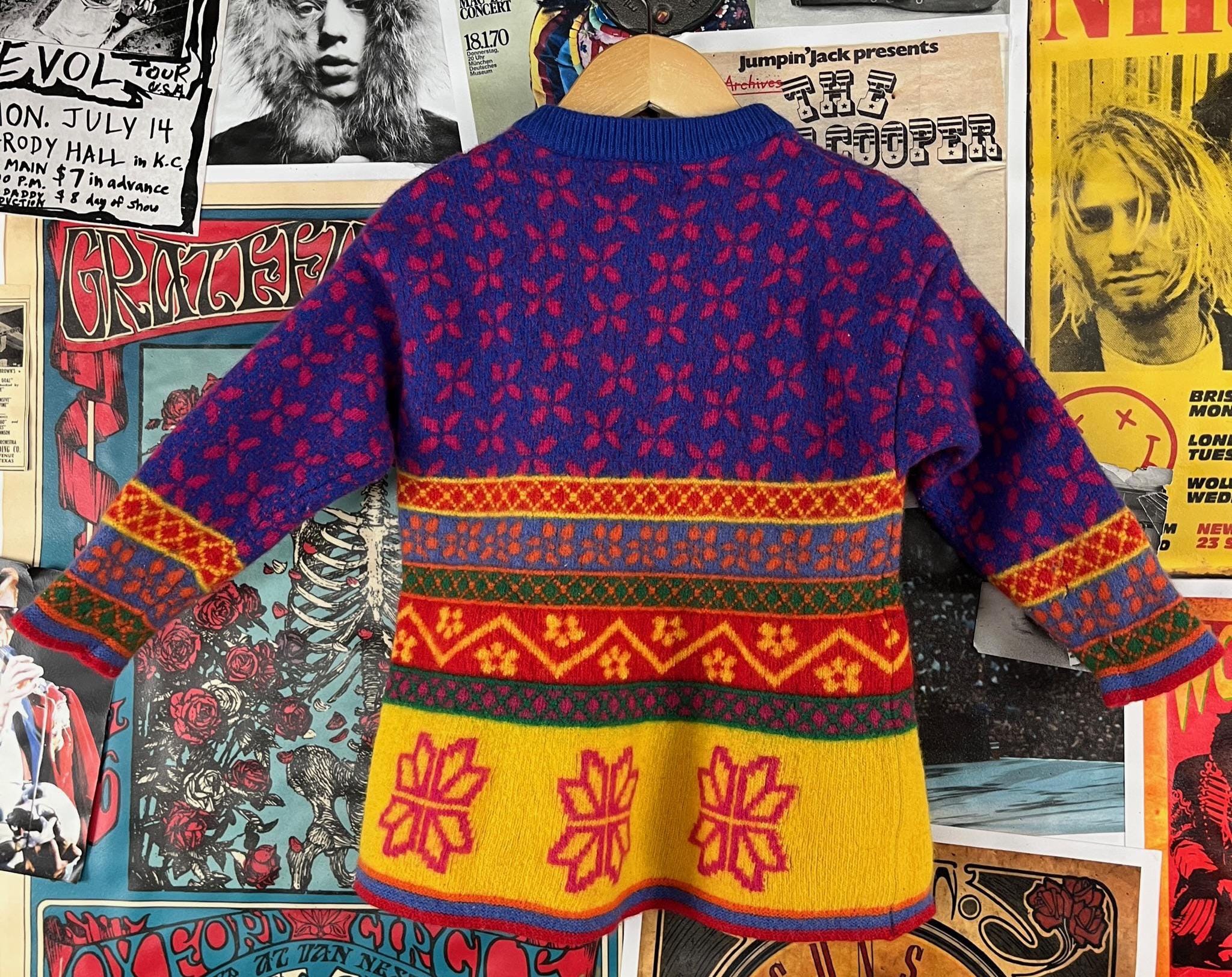 Vintage Kids 80s-90s Colorful United Colors of Benetton Italy Wool