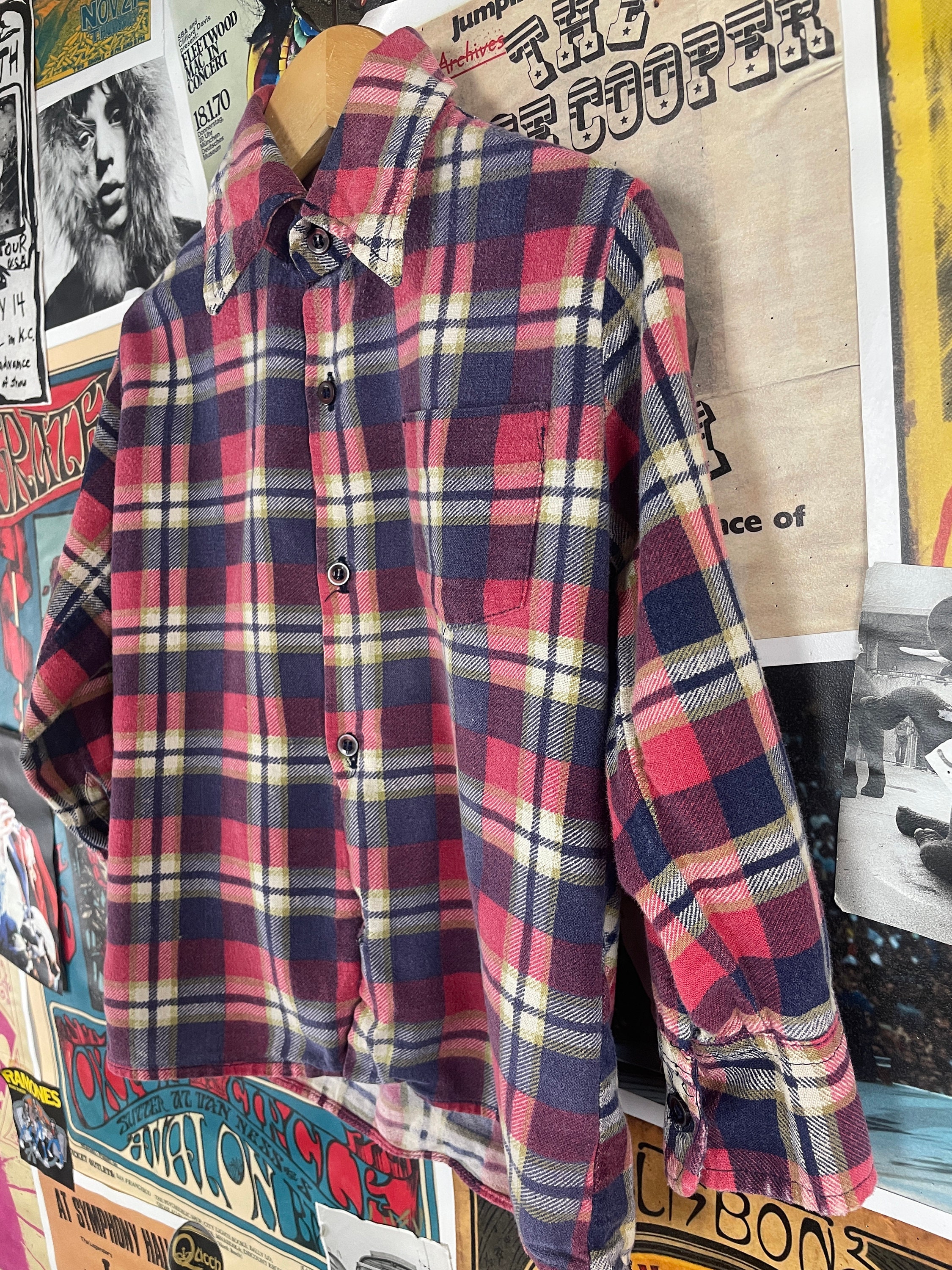 激レアカラー 70s~80s UNKNOWN Flannel Shirt カラーリング◎ 70〜80\u0027s unknown heavy flannel