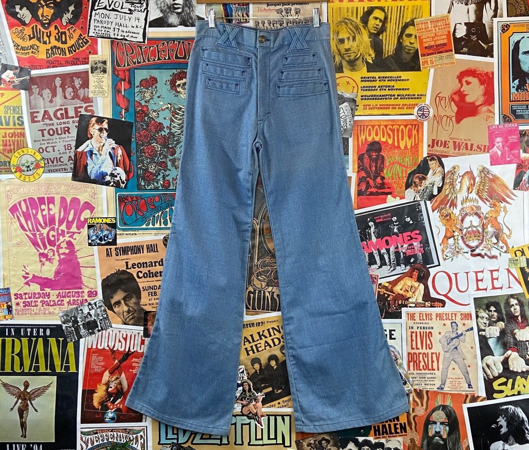 Vintage Women's 70s Soft High Rise Rappers Bell Bottom Flares Jeans 29x31,  Retro Hippie Jeans 29 Waist, Groovy Womens Pants Clothing -  Hong Kong