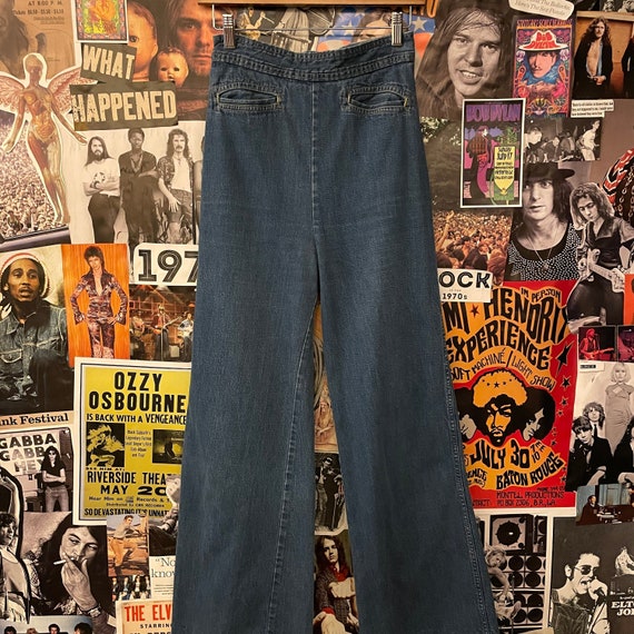Vintage Women's 1970s High Waisted Wide-Leg 27W De
