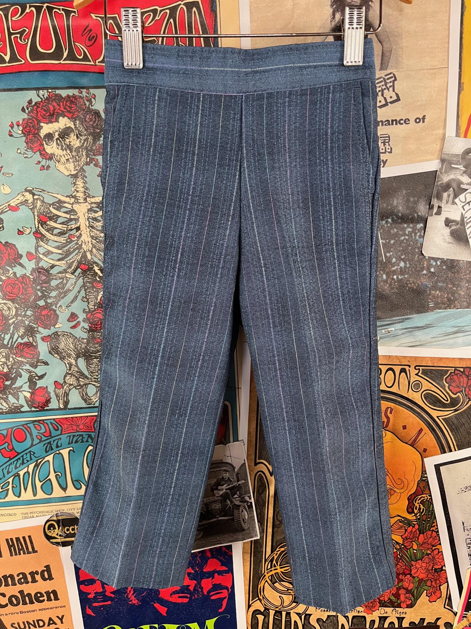 Vintage Toddler Boys Kids Retro 80s-90s Pastel Rainbow Pinstripe 