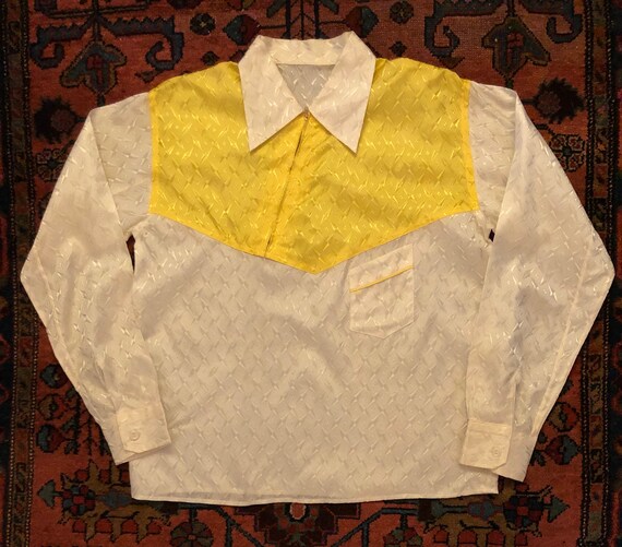 Vintage Men's 1940s Diamond Brocade Loungewear Shi