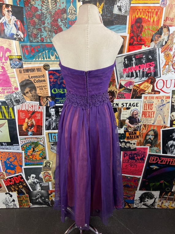 Vintage Women's 50s Purple Pink Ombré Floral Lace… - image 7