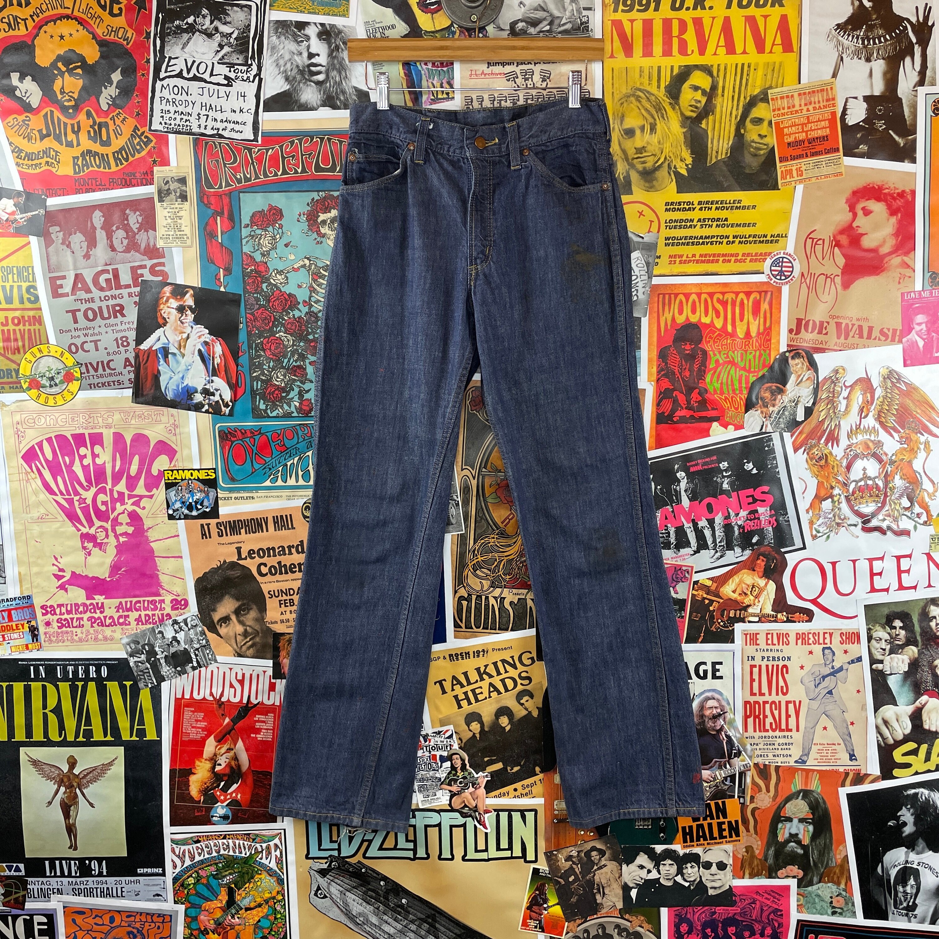 Vintage 1970s Stained Dark Wash 'sears 