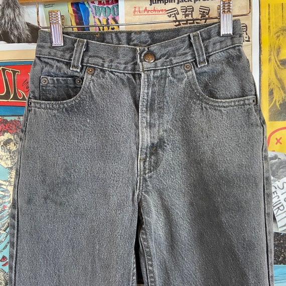 Vintage Kids 90s Faded Black Levi's Straight Leg … - image 2