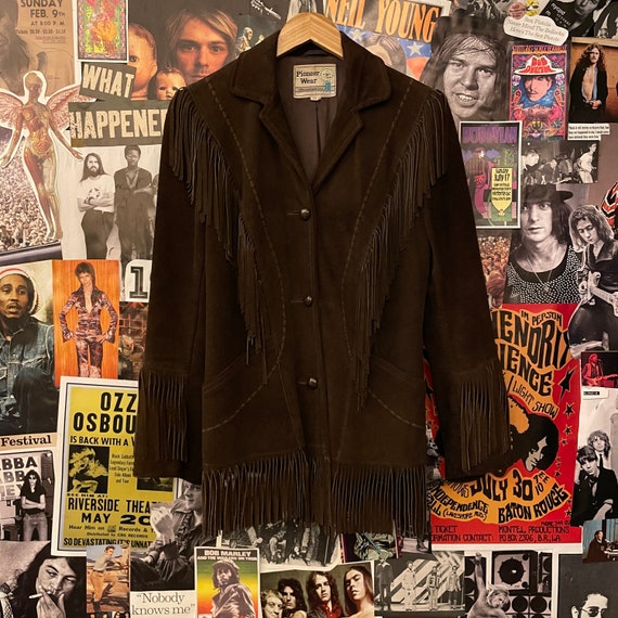 Vintage 1970/80s Brown Fringe Pioneer Wear Leather