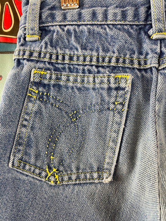 Vintage Toddler Kids 70s-80s Faded Square Pocket … - image 5