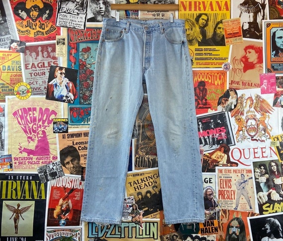 Vintage 1990s Faded Stained Levi's 501s 34/36 - Etsy