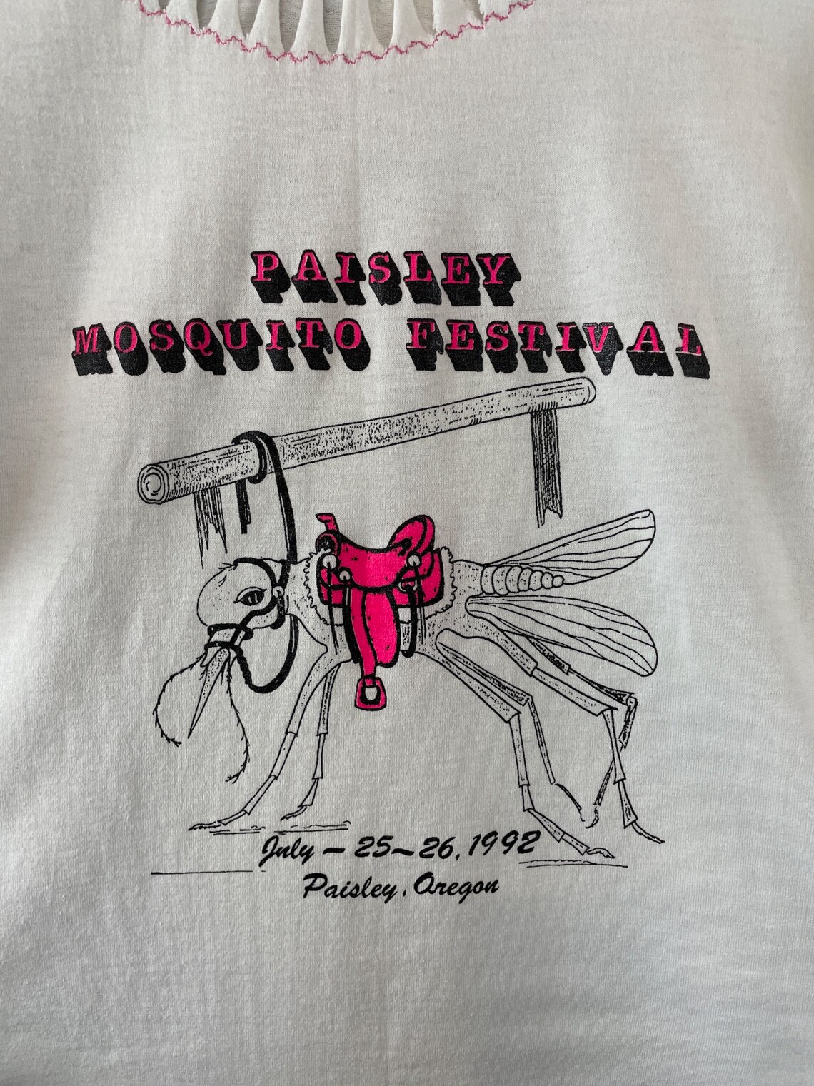Vintage 1990s Customized 'Paisley Mosquito Festival' Etsy