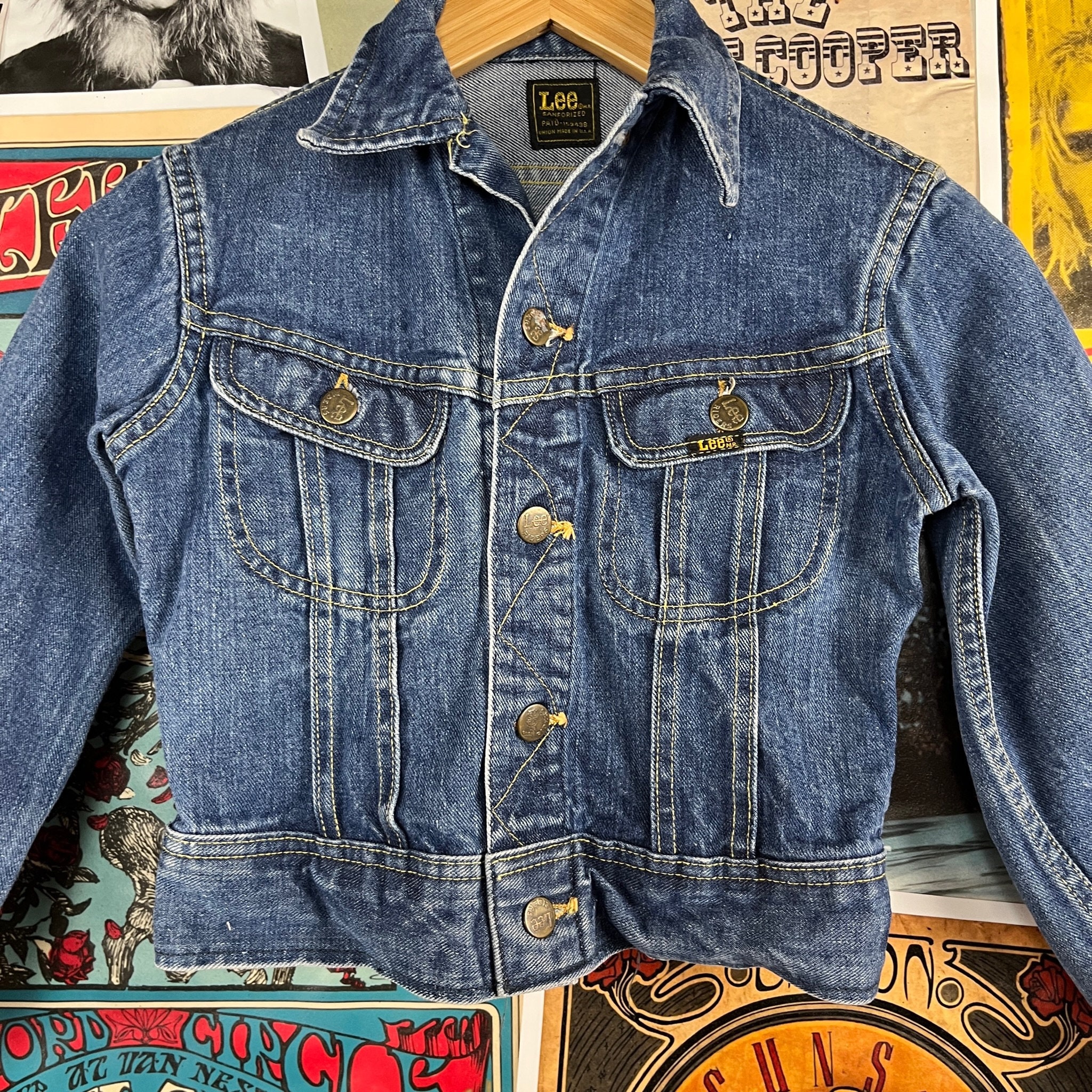 Vintage Kids 70s Lee Rider Sanforized Two Pocket Denim Jean