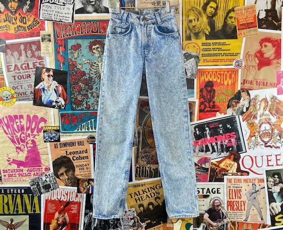 Vintage Kids 80s-90s Stained Light Acid Wash Stud… - image 1