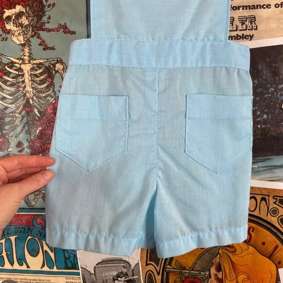 Vintage Baby Boy Kids 60s Light Blue Shortall Romper … Gem