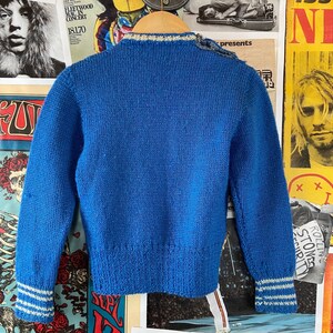 Vintage Baby Kids 50s-60s Blue & White Knit Striped Long Sleeve Pullover Crewneck Sweater 18-24 Months, Retro Baby Boy Jumper Fall Top image 5