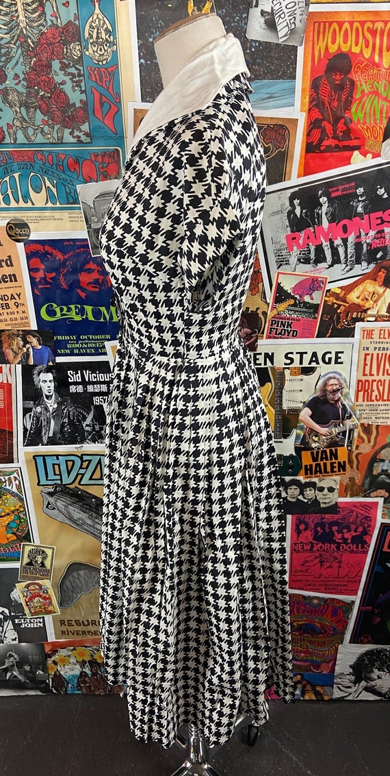 Vintage Women's 50s-60s Black & White Houndstooth… - image 8