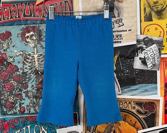 Vintage baby kinderen jaren 60-70 kobaltblauw elastische taille Carter's flare broek 9-12 maanden retro USA mod hippie hippiebroek jongens meisjes