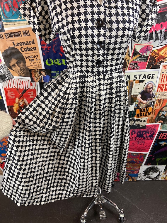 Vintage Women's 50s-60s Black & White Houndstooth… - image 4