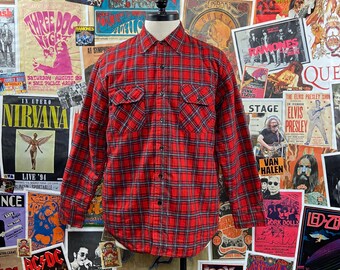 Vintage Men's 1970s-80s Red Plaid 