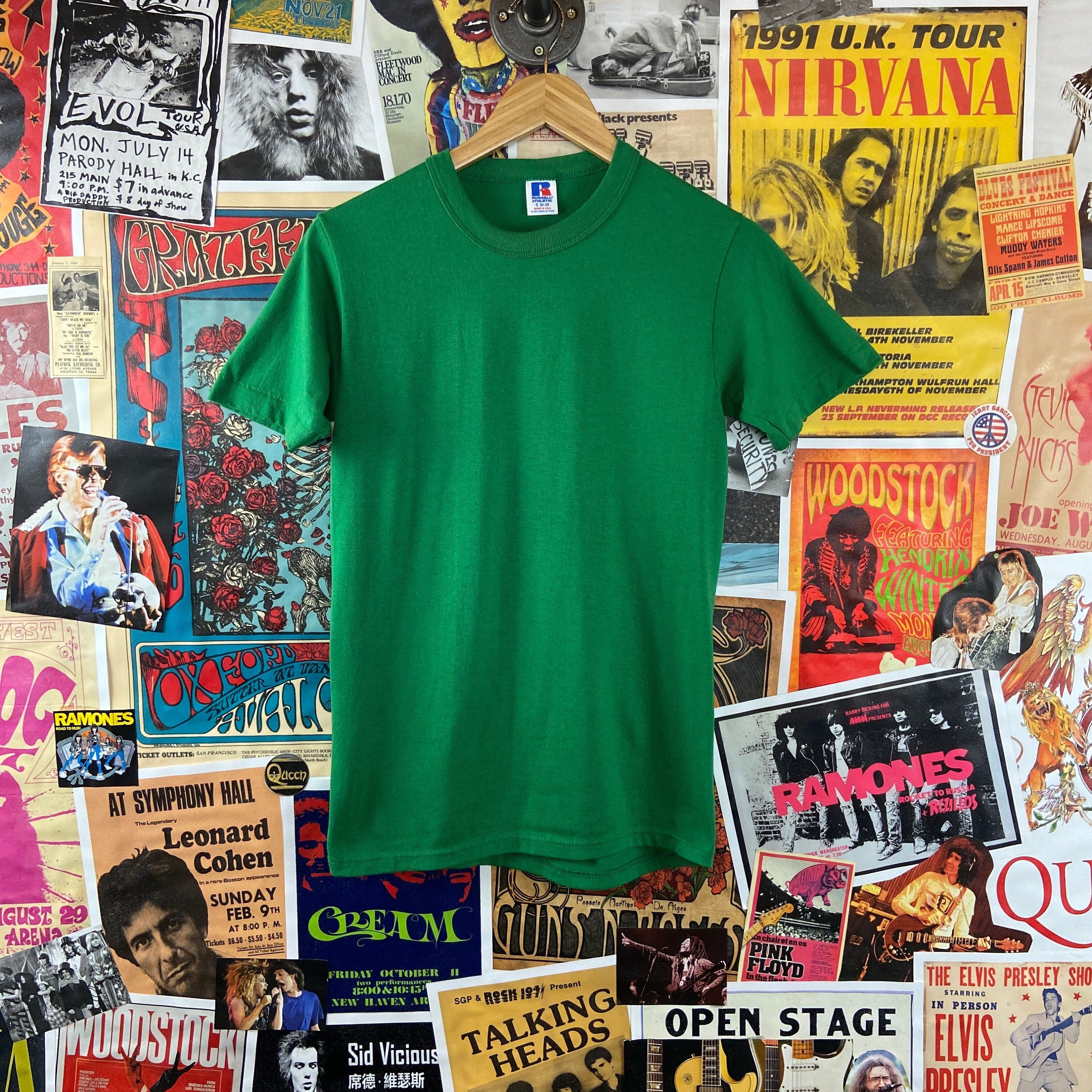 Vintage 1980s-90s Solid Green Blank 
