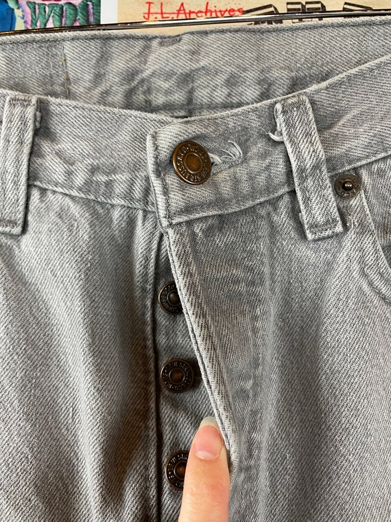 Vintage 80s-90s Faded Gray Levi's 501s USA Denim … - image 3