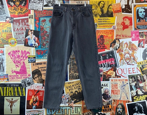 Vintage 1990s Faded Black Levi's 550 33x31 Denim Jeans - Etsy