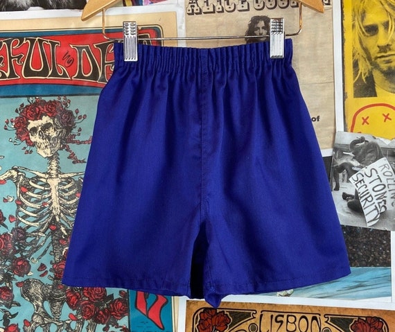 Vintage Retro Kids 70s-80s Blue Athletic Sportswear Gym Shorts Size 7 Slim,  Vintage Kids Gym Phys Ed PE Shorts, 70s Boys Girls Athletic 
