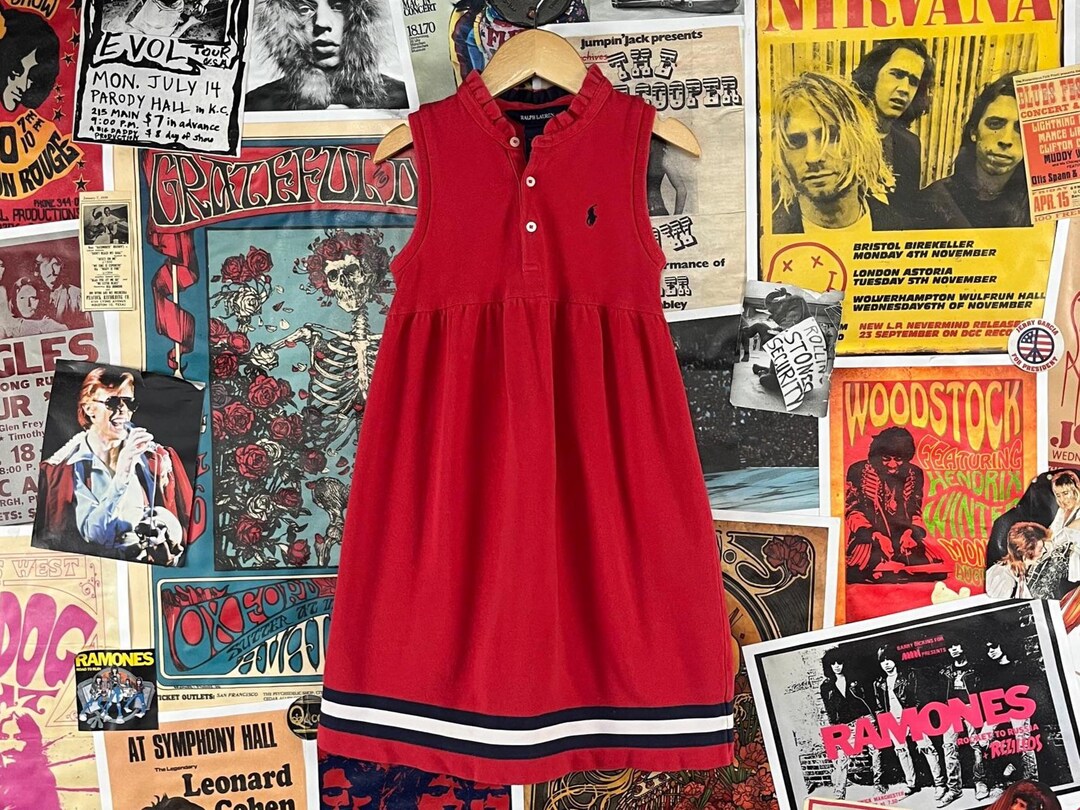 Vintage Girls Kids 90s 2000s Y2ks Red White Blue Sleeveless Polo