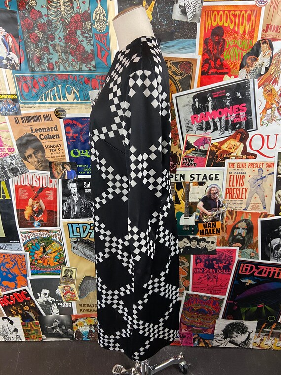 Vintage Womens 60s-70s Black & White Check Plaid … - image 5