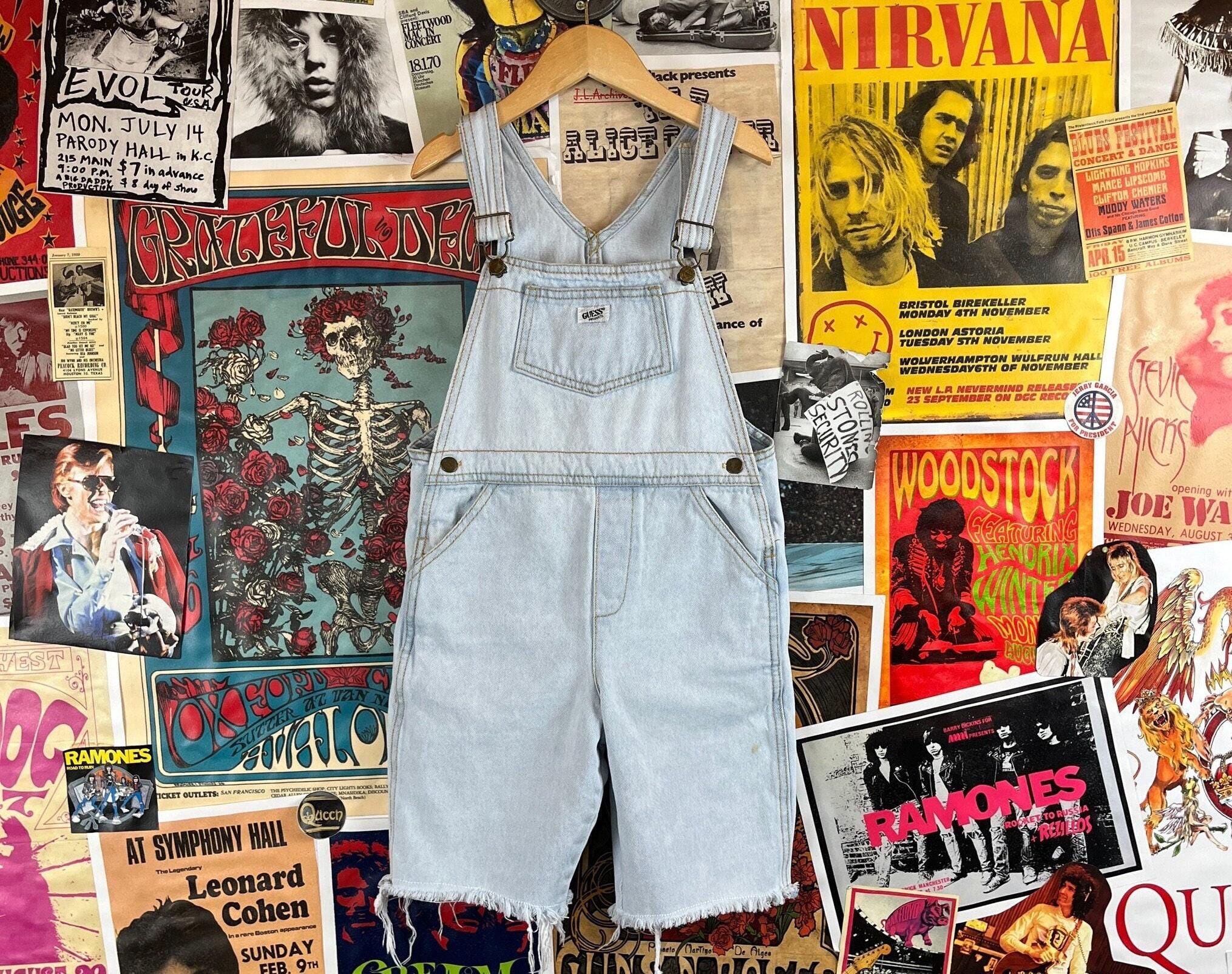 Vintage GUESS Overalls Womens Size 2 Denim 80s 90s