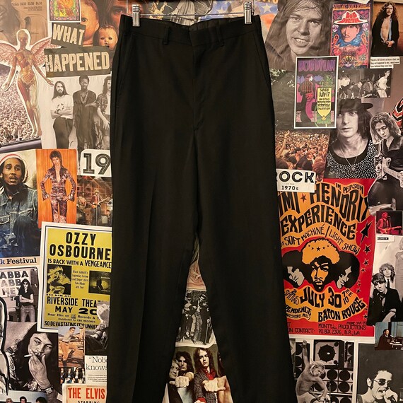 Vintage 1960s Mod Black Rayon D&G Mfg. 28W High Wa