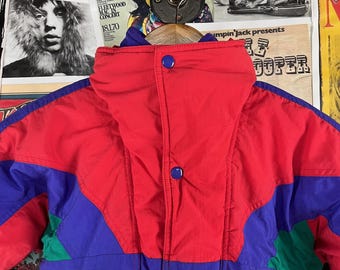 Vintage Kids 90s Colorblock Members Only Zip up Hooded Nylon