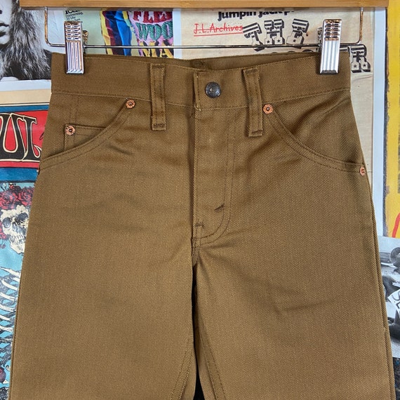 Vintage Kids Boys 70s Tan Brown Irregular Levi's … - image 2